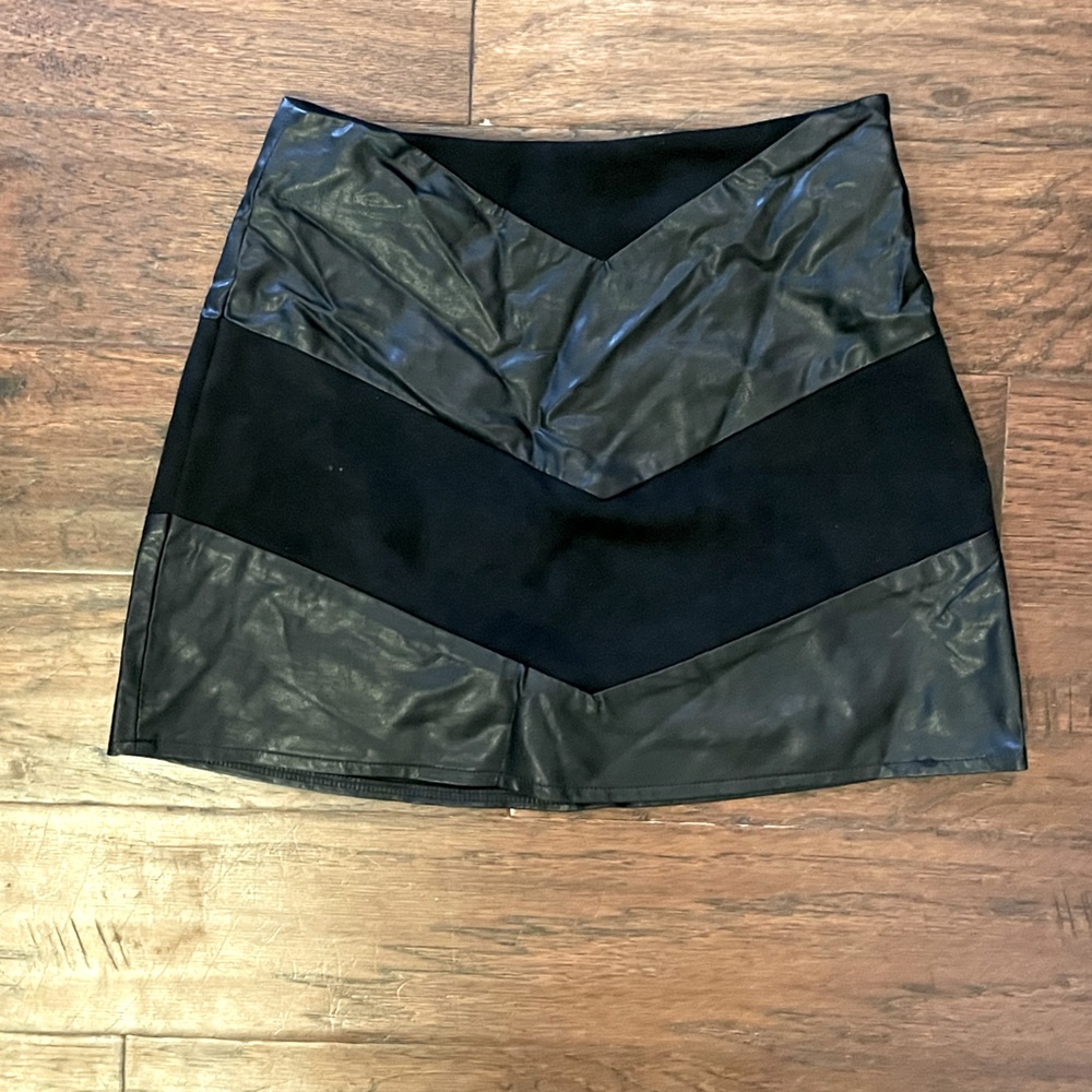 WYLDR- leather/suede Black Mini Skirt